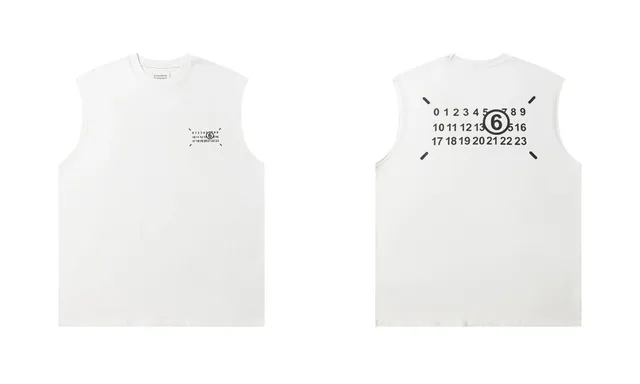 Maison Margiela Sleeveless Tee Numbers Print