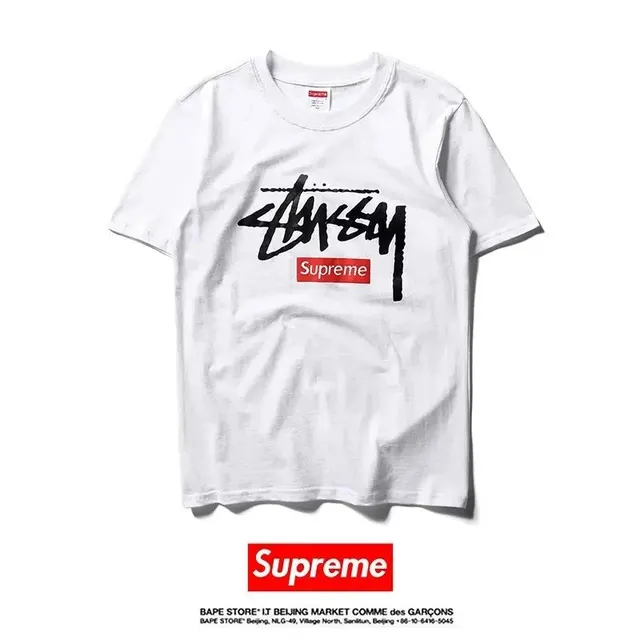 Supreme × Stüssy Box Logo Tee Stussy Collaboration