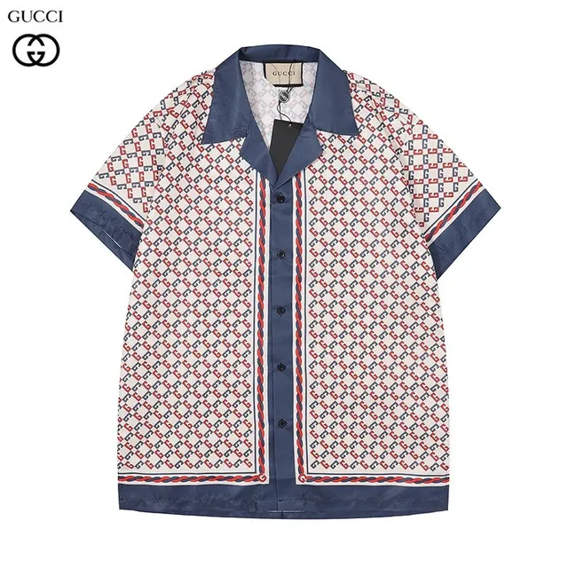 Gucci Short-Sleeve Shirt GG Print Silk