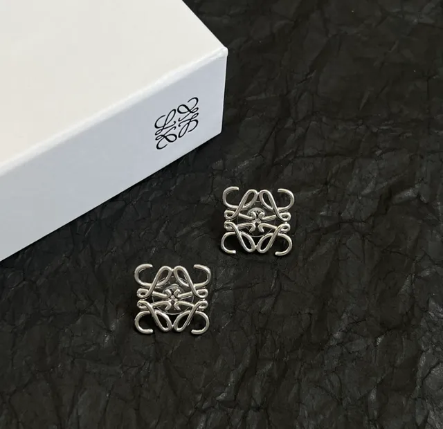 Loewe Anagram Stud Earrings Metallic