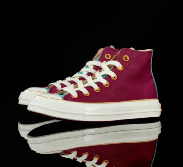Converse Chuck Taylor All Star High Burgundy with Teal Accents