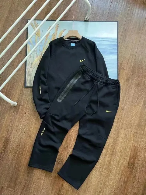 Nike × NOCTA Tech Fleece Set Black with Volt Swoosh