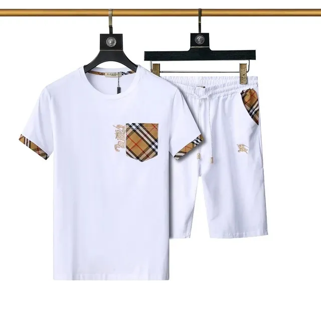 Burberry Pocket Tee and Shorts Set Check Pocket