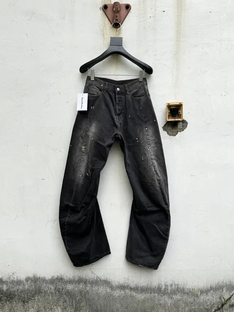 Acne Studios Wide-Leg Jeans Distressed Black