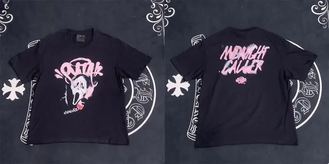 Chrome Hearts Midnight Caller Tee Graffiti Skull Print