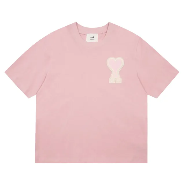 AMI Paris Heart Logo T-Shirt Embroidered Heart