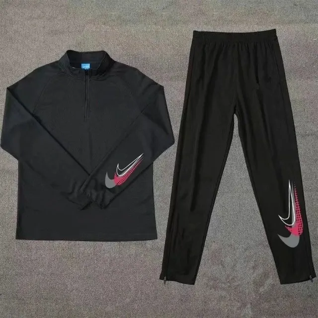 Nike Tech Fleece Set Black with Pink Swoosh