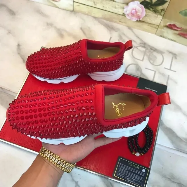 Christian Louboutin Louis Junior Spikes Red Spike
