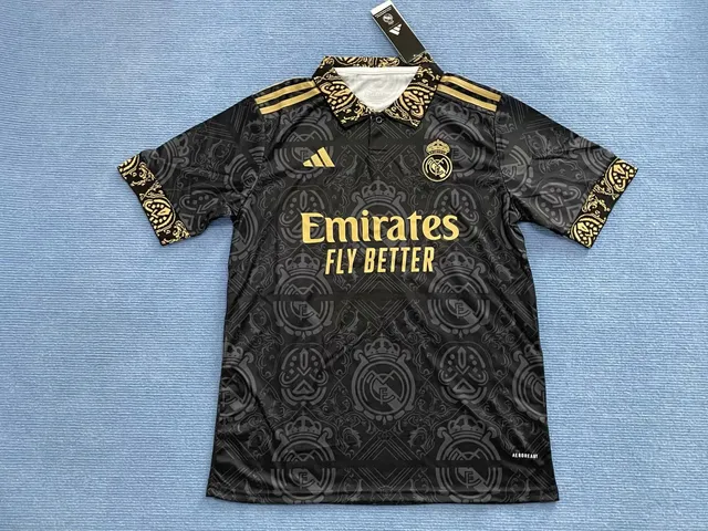 Adidas Real Madrid Home Jersey Ornate Black Gold