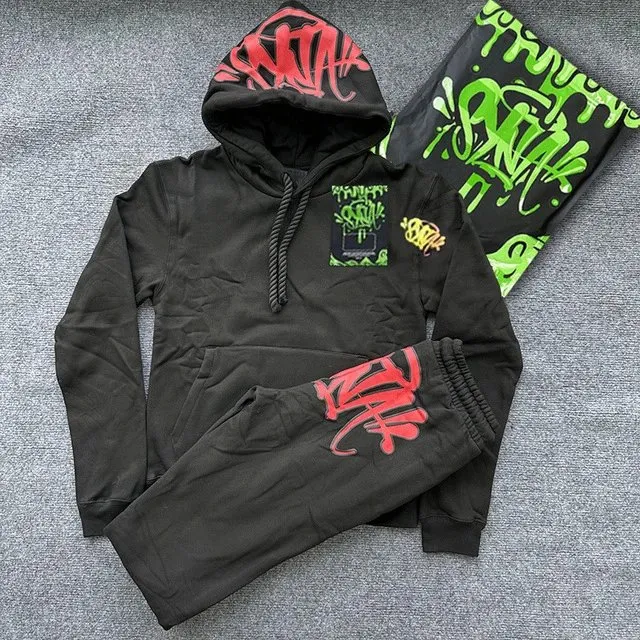 Syna World Hoodie and Joggers Set Graffiti Print