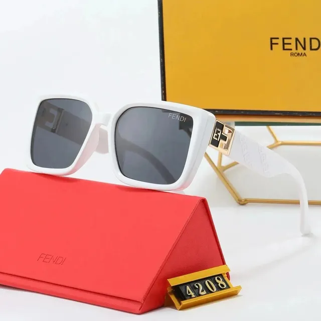 Fendi Square Sunglasses FF Logo Temple