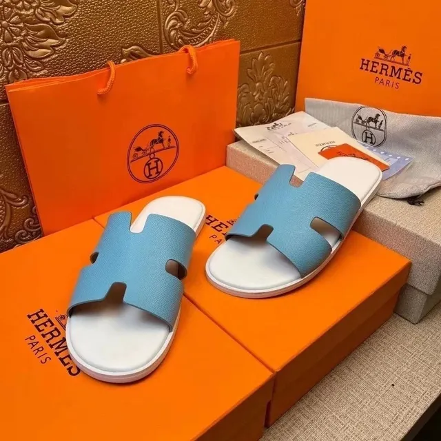 Hermès Oran Sandal Blue and White
