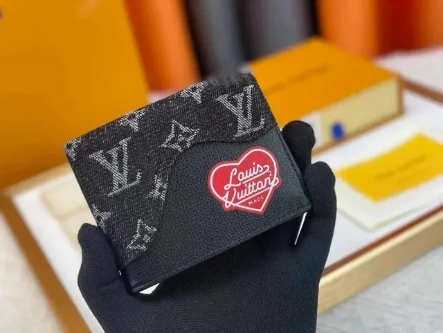 Louis Vuitton Bifold Wallet Monogram Denim with Heart Patch