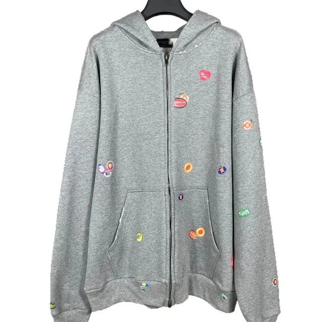 Gallery Dept. Zip-Up Hoodie Patchwork Heart & Candy Print