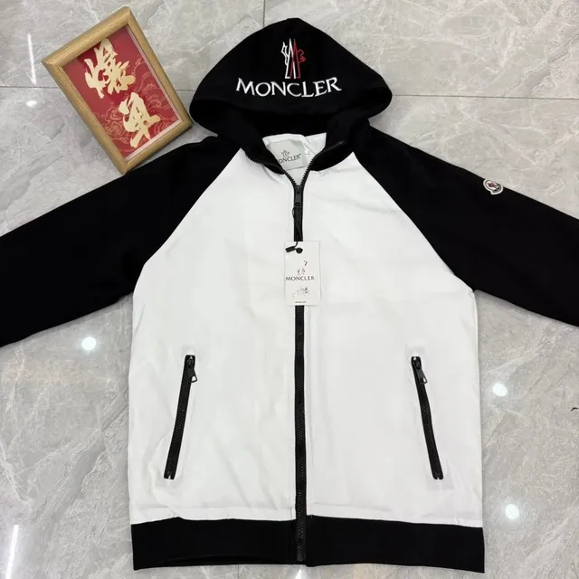 Moncler Hooded Zip-Up Jacket Two-Tone Raglan