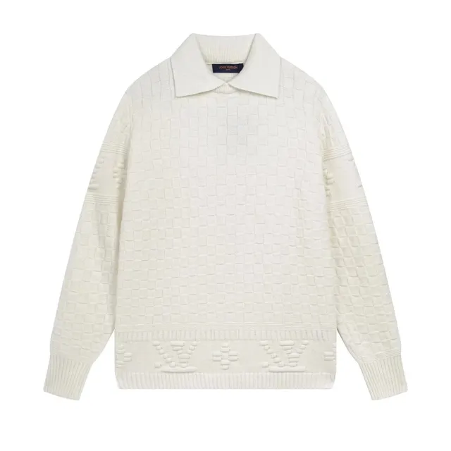 Louis Vuitton Knit Polo Sweater Monogram Basketweave