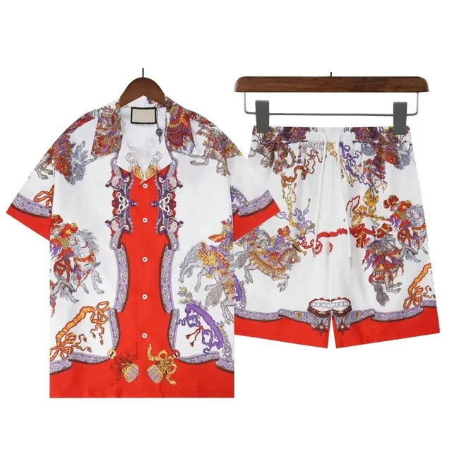 Gucci Printed Shirt and Shorts Set Horseman Print