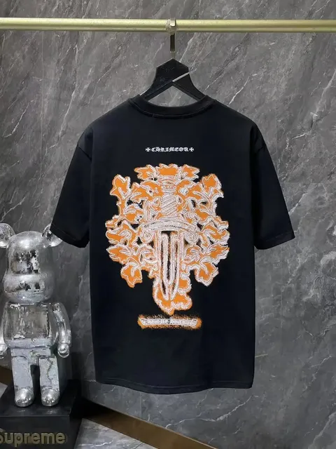 Chrome Hearts Graphic Tee Ornate Crest Print