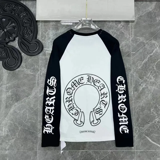 Raglan Long Sleeve Tee Chrome Hearts Logo Print