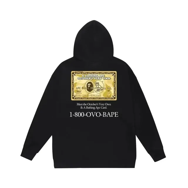 BAPE × Off-White Hoodie October's Very Own Card Print