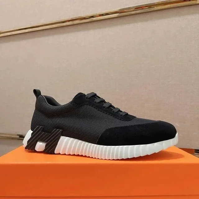 Hermès H-Boot Sneaker Black Suede and Mesh