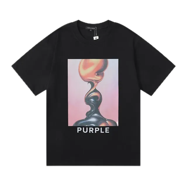 Purple Brand Graphic Tee Melting Sculpture Print