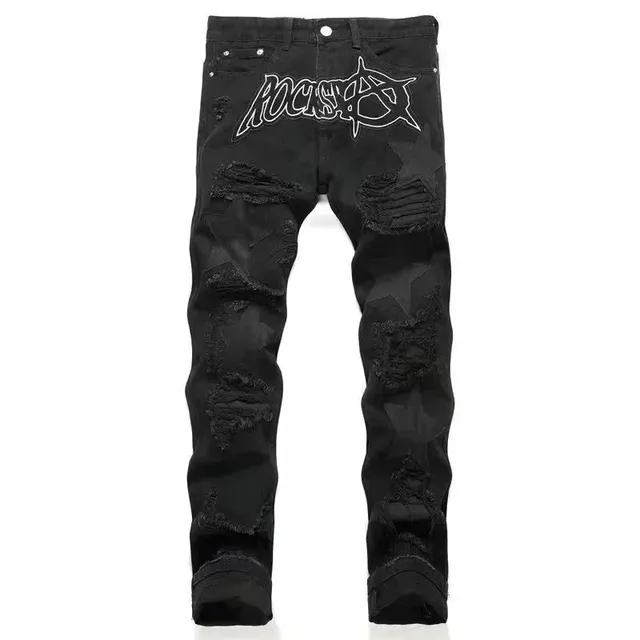 Hellstar Distressed Jeans Rockstar Logo