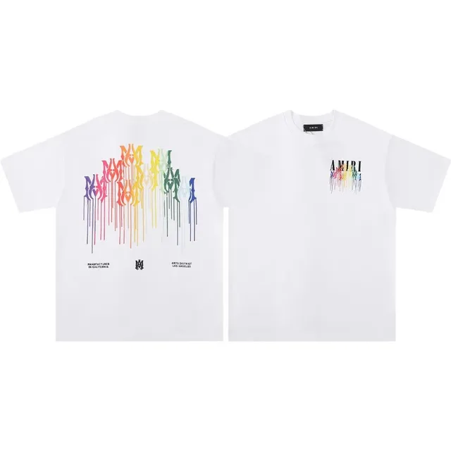 Amiri Graphic Tee Rainbow Drip Logo