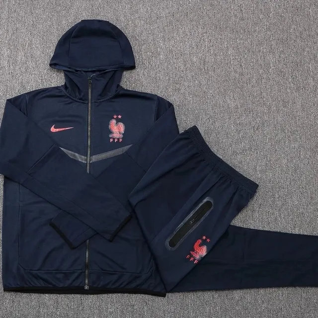 Nike France National Team Tracksuit Navy with Red Rooster