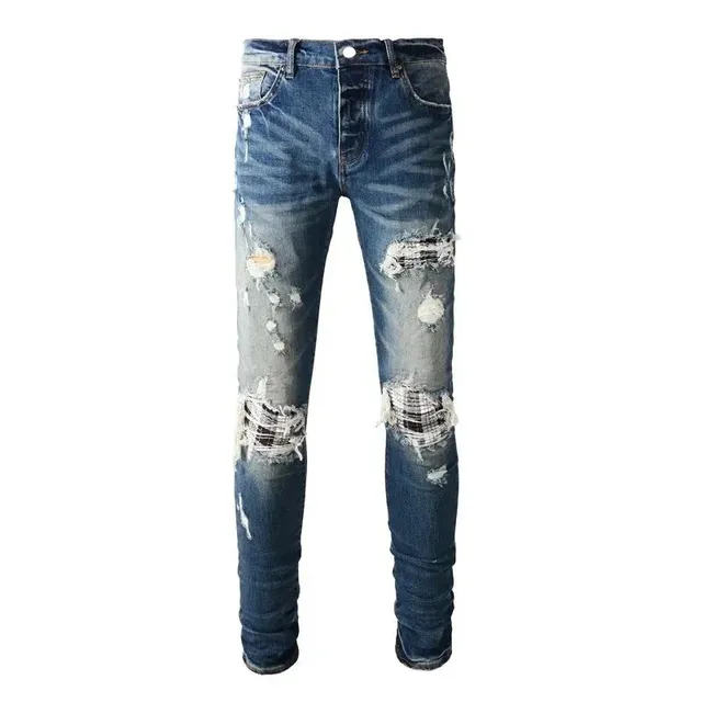 Distressed Slim Fit Jeans Heavy Ripped