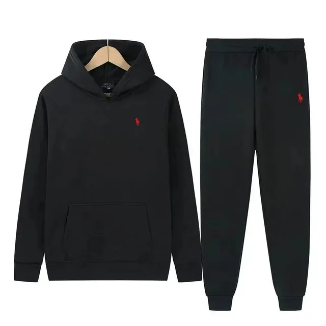 Polo Ralph Lauren Polo Bear Hoodie and Joggers Set Black with Red Pony