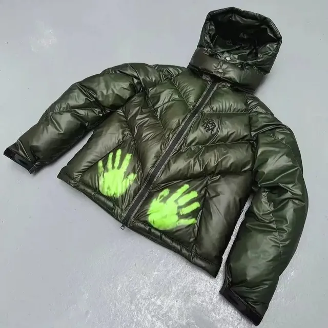 Stone Island Puffer Jacket Handprint Graphic