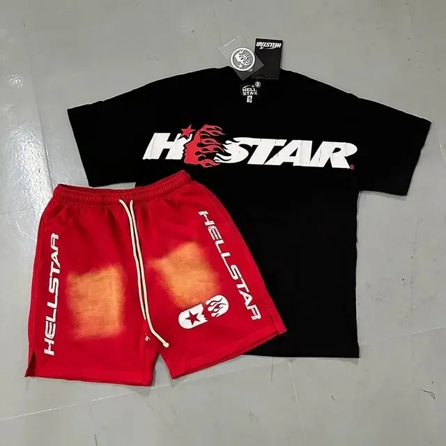 Hellstar T-Shirt and Shorts Set Flame Logo