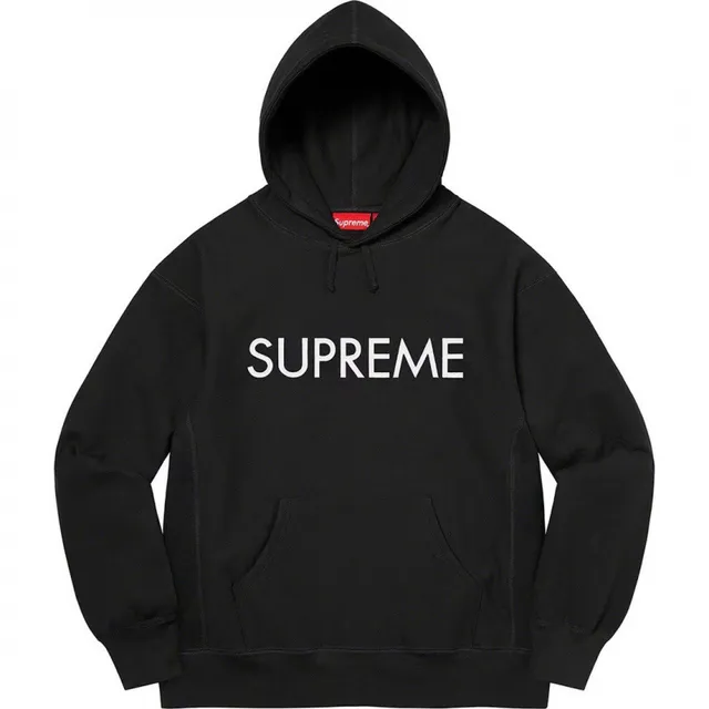 E549 Supreme 22FW Capital Hooded Sweatshirt Black