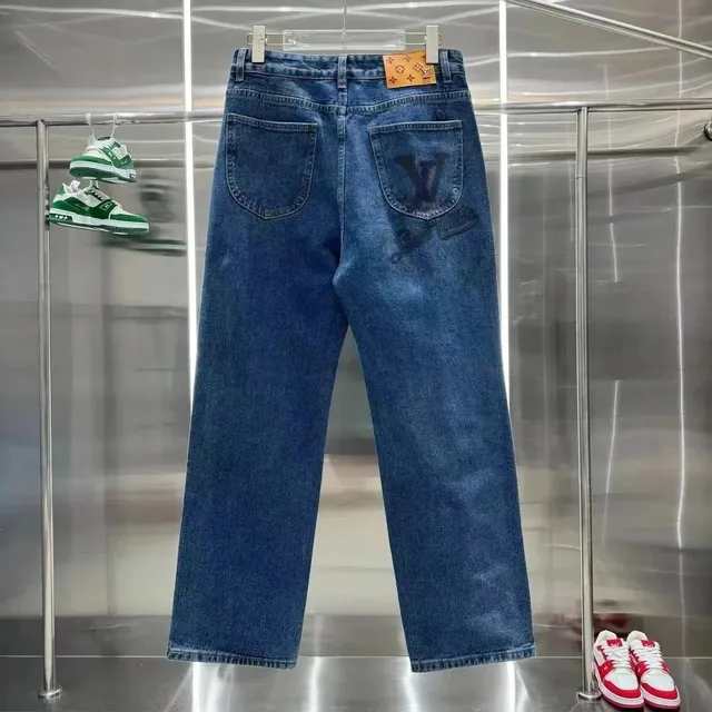 Louis Vuitton Denim Trousers LV Monogram Print