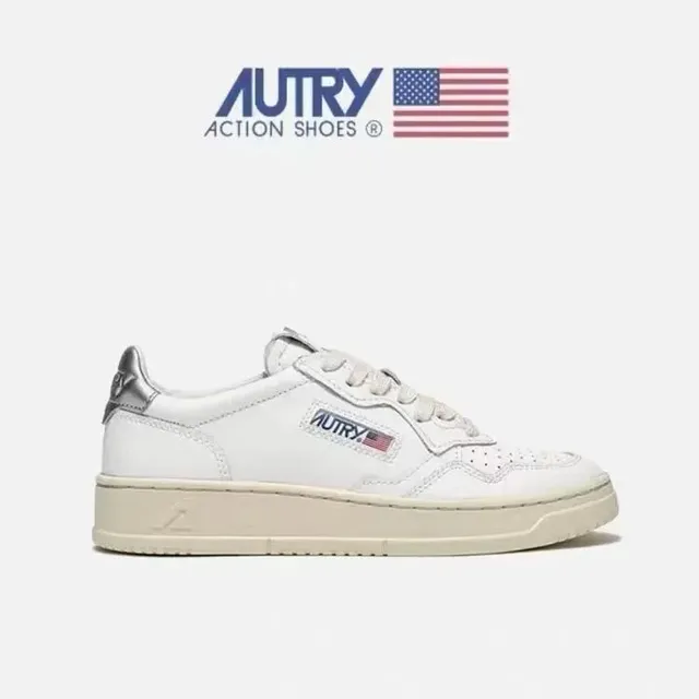 Autry Medalist Low White with Silver Accents