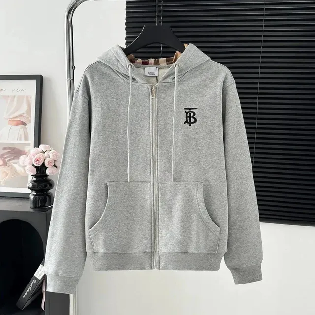 Burberry Zip-Up Hoodie Monogram Logo