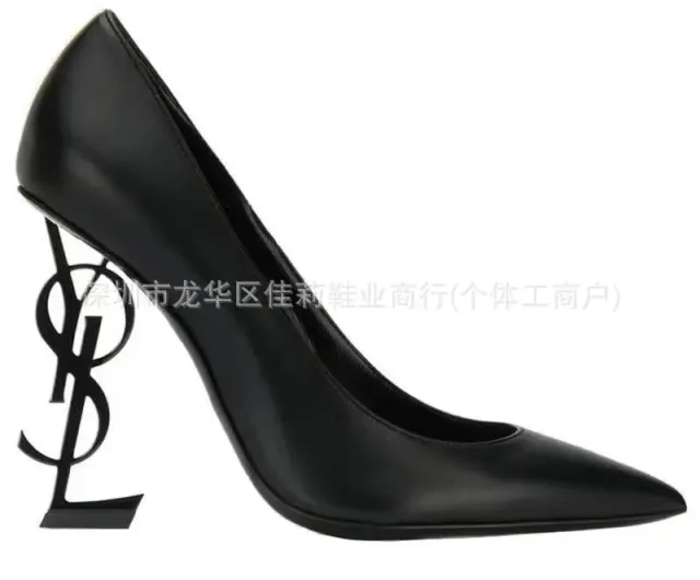 黑色黑跟哑光单鞋8cm