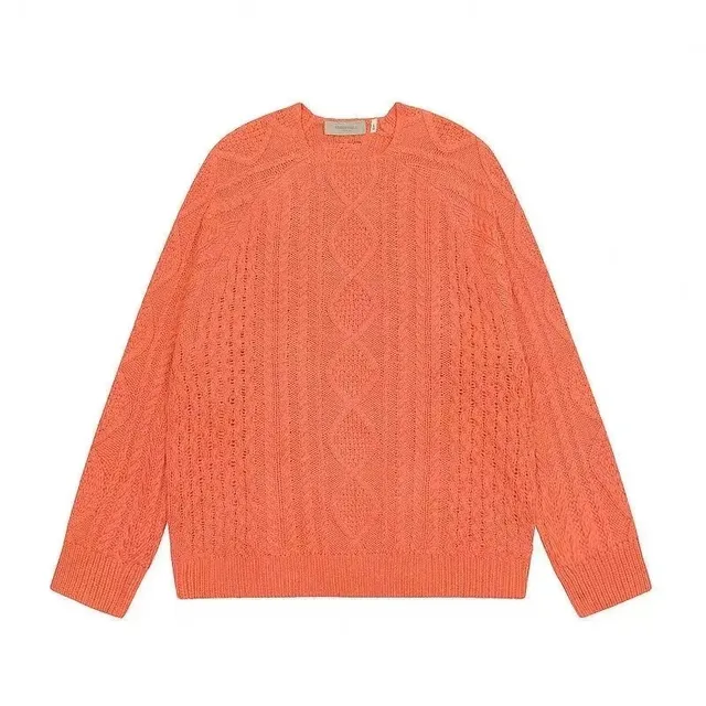 Cable Knit Sweater Coral Orange