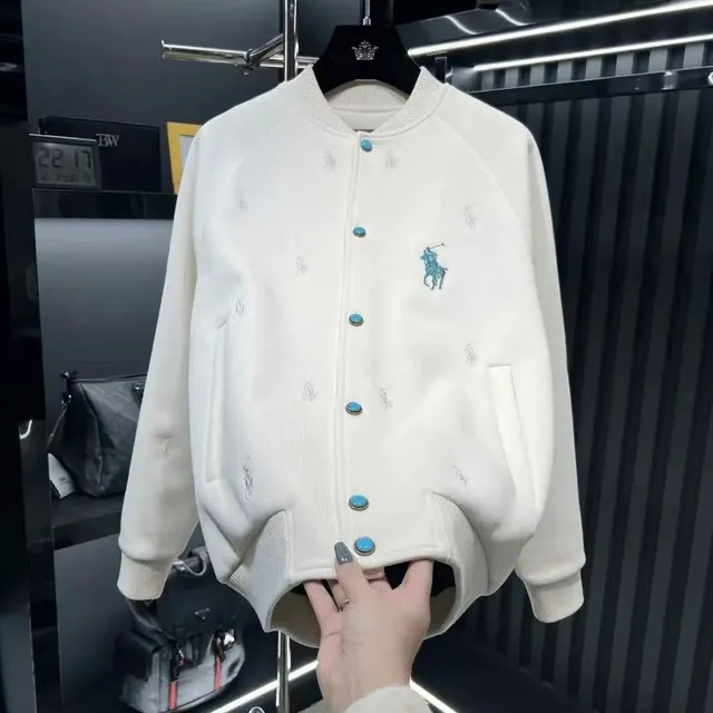 Polo Ralph Lauren Varsity Jacket Turquoise Button