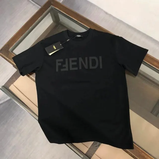 Fendi Logo T-Shirt Black with Tone-on-Tone FF Logo