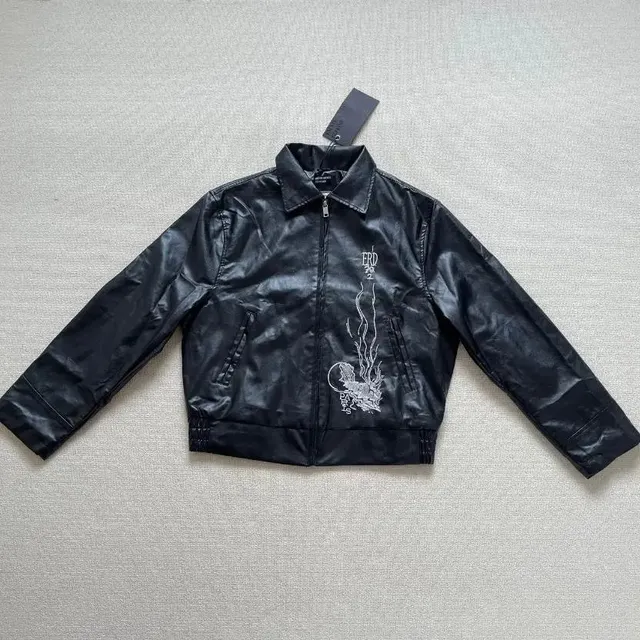 Enfants Riches Déprimés Leather Jacket Embroidered Graphic