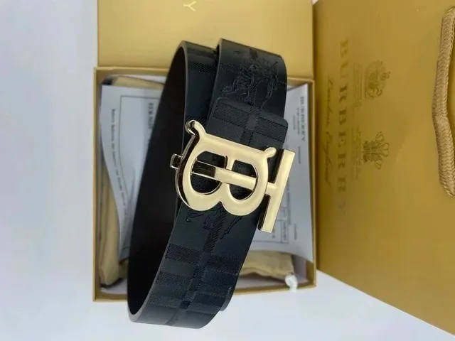 Burberry TB Logo Belt Checkered Canvas