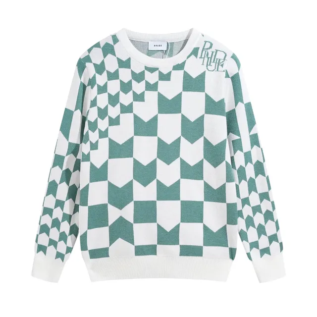 Rhude Knit Sweater Checkerboard Pattern