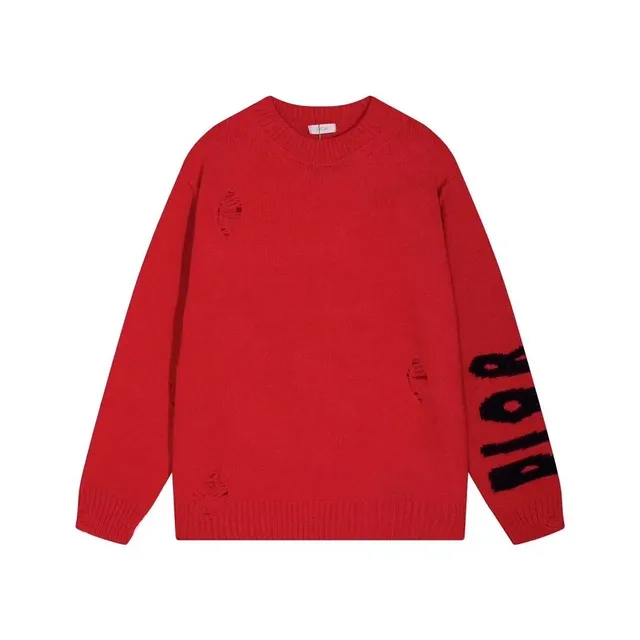 Dior Knit Sweater Distressed Logo Sleeve
