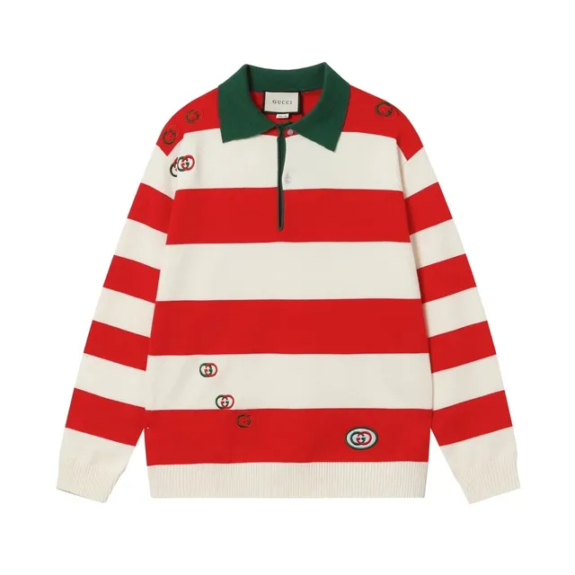Gucci Polo Sweater Striped GG Patch