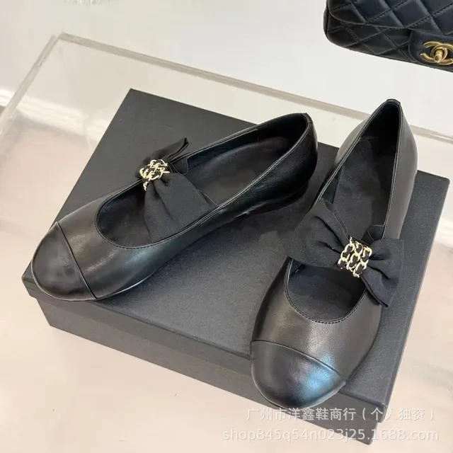 Chanel Mary Jane Loafers Chain Bow