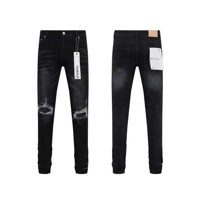 Purple Brand Slim Fit Jeans Distressed Black