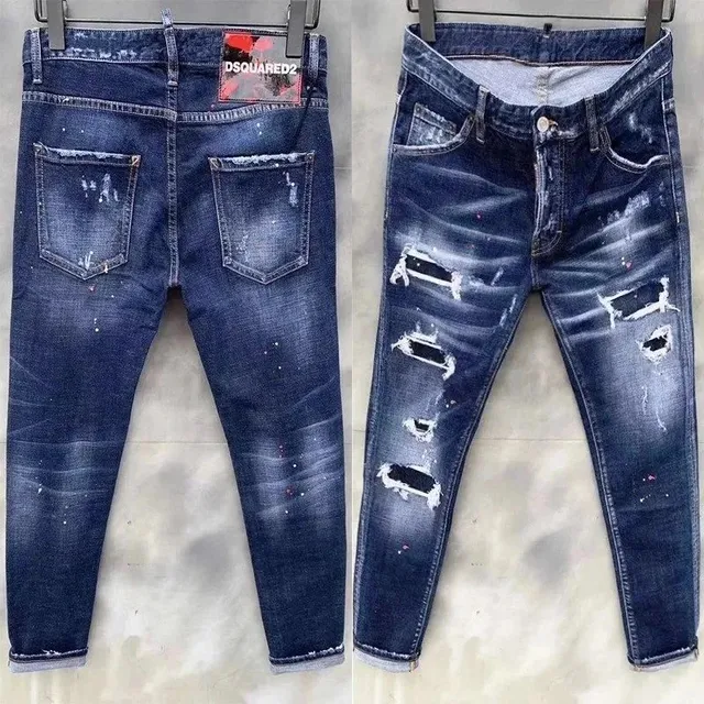 Dsquared2 Distressed Slim Jeans Paint-Splatter Ripped
