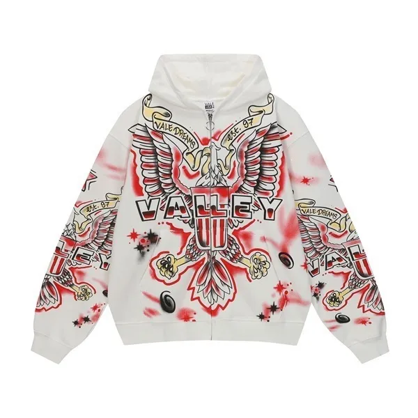 Gallery Dept. Zip-Up Hoodie Vale Dreams Eagle Print